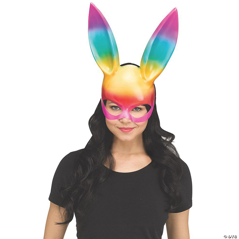 Adults Rainbow Bunny Mask Image