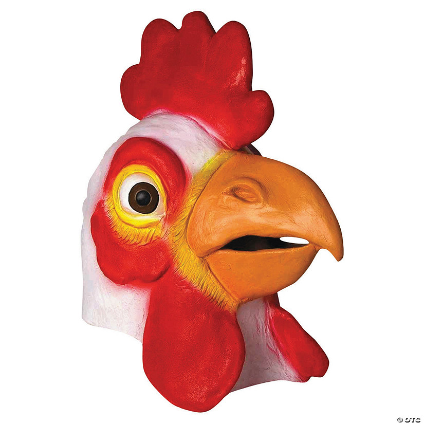Adults Red &amp; White Chicken Mask Image