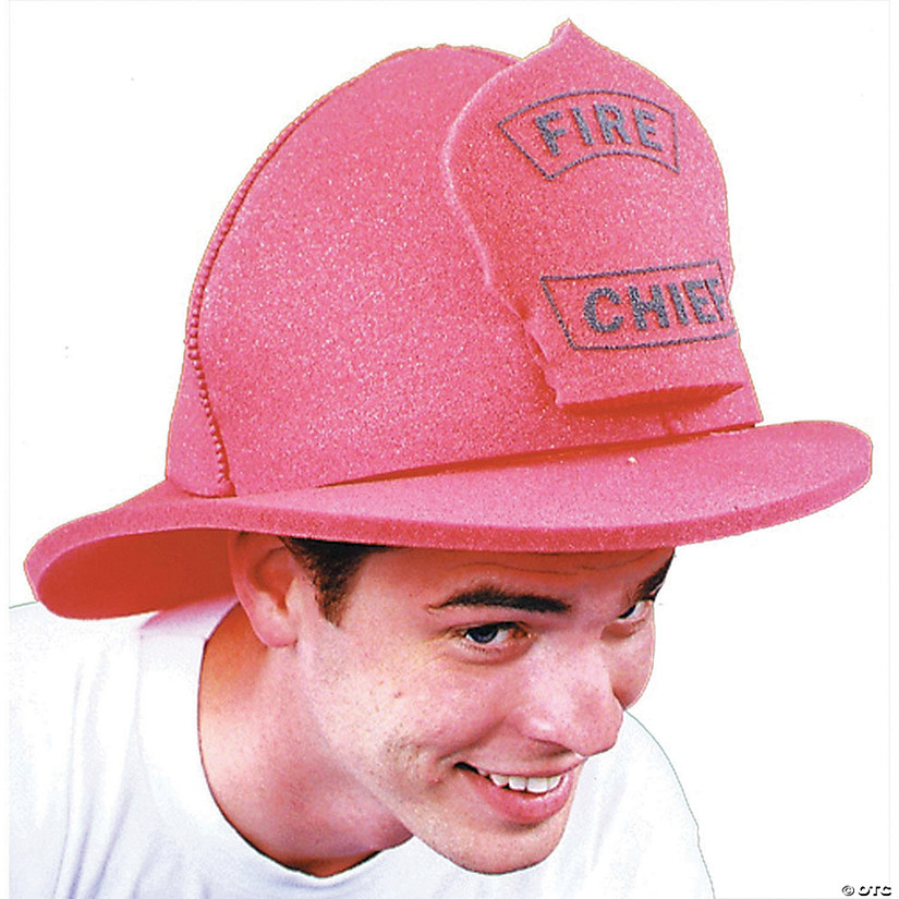 Adults Red Foam Fire Chief Hat Image