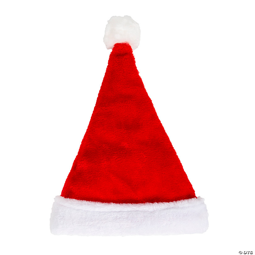 Adults Red Plush Santa Hat Image