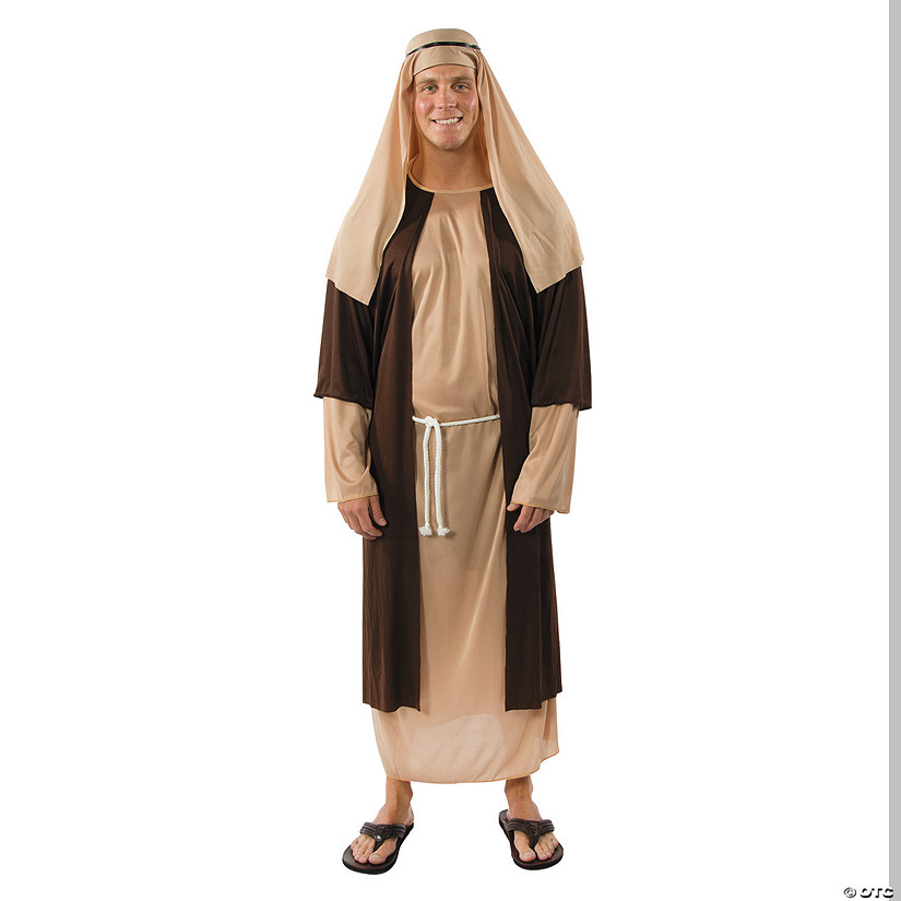 Adults Shepherd Polyester Nativity Costume with Headpiece - One Size Image