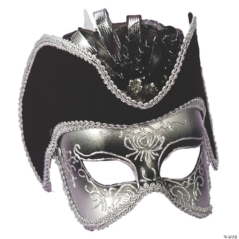 Adults Silver Venetian Mask Image