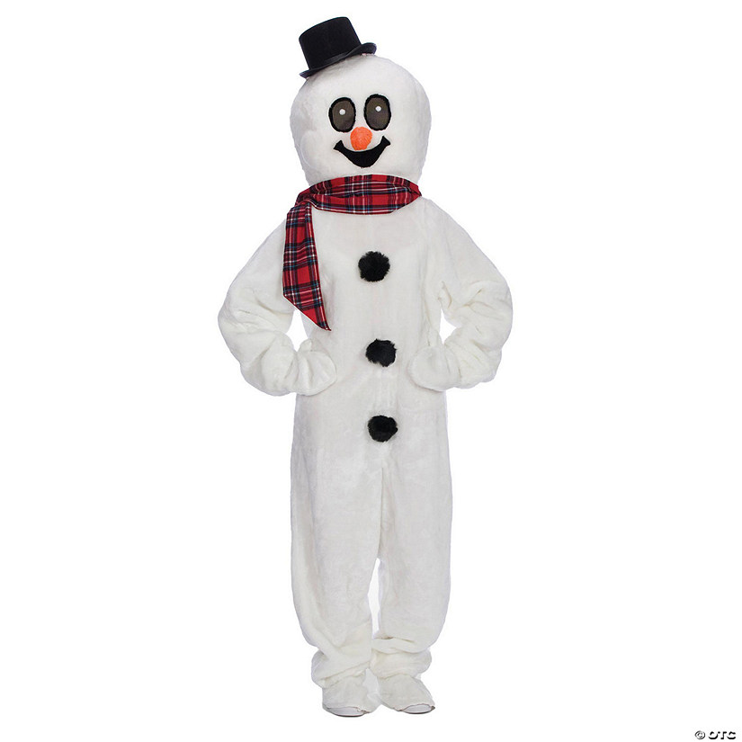 Adults Snowman Suit with Mascot Head Image