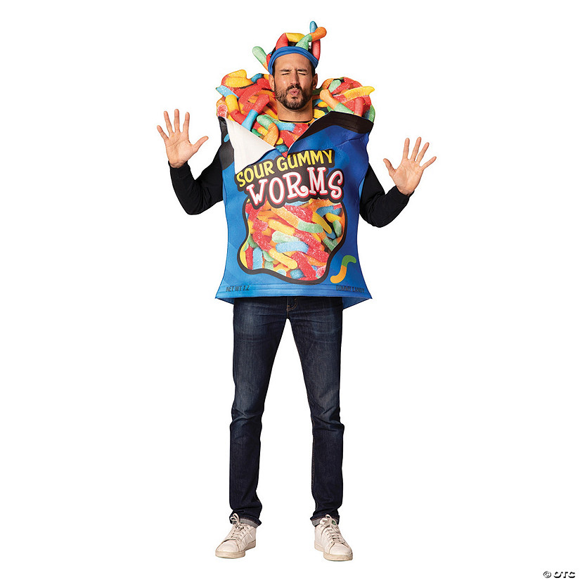 Adults Sour Gummy Worms Costume Image