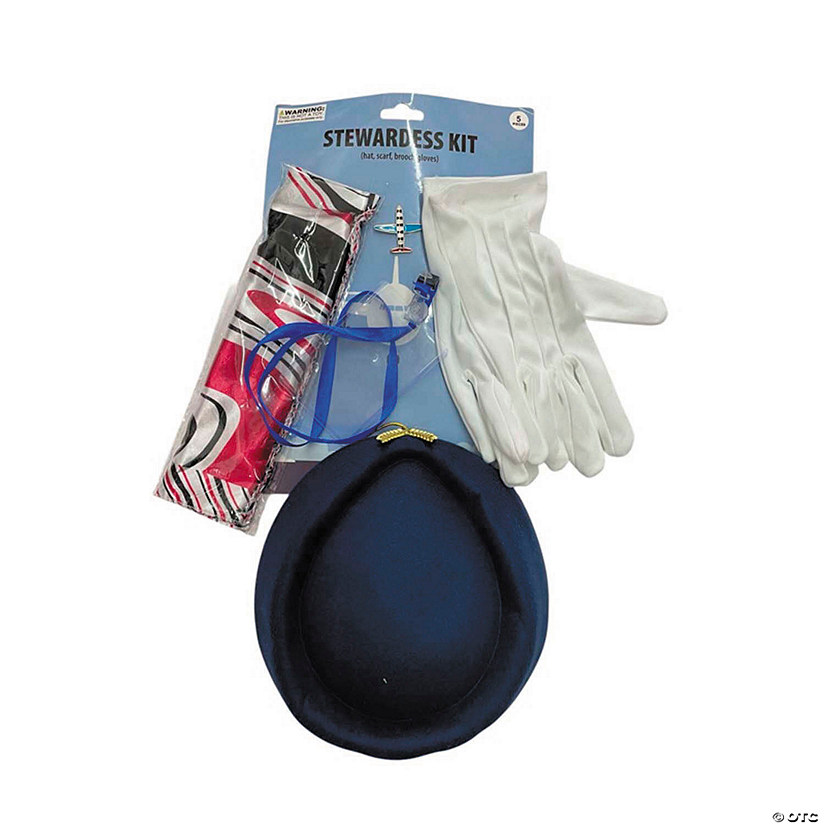 Adults Stewardess Costume Accessory Kit - 6 Pc. Image