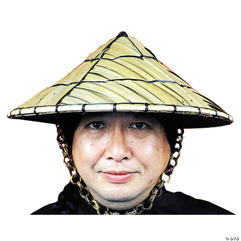 Adults Straw & Bamboo Coolie Hat Oriental Trading