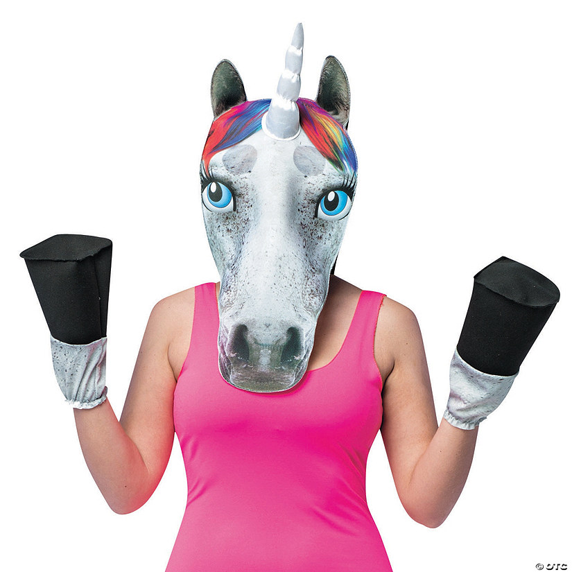 Adult&#39;s Unicorn Head Mask with Hooves Image