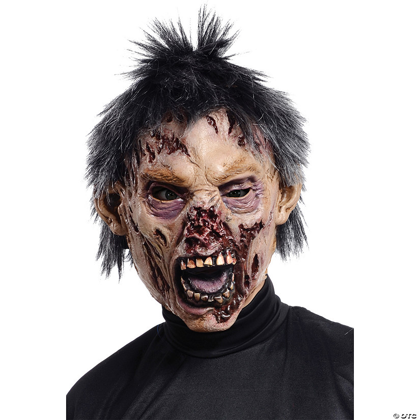 Adults Zombie Mask with Black Hair Image