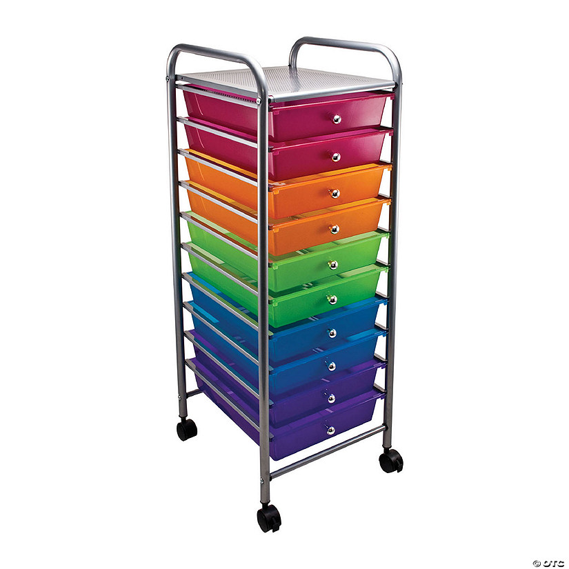 Advantus 10-Drawer Rolling Cart, Multicolor Image