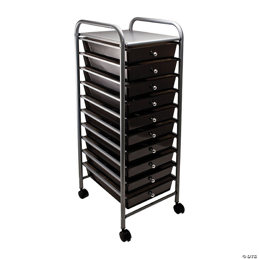 Advantus 10-Drawer Rolling Cart, Smoke Image