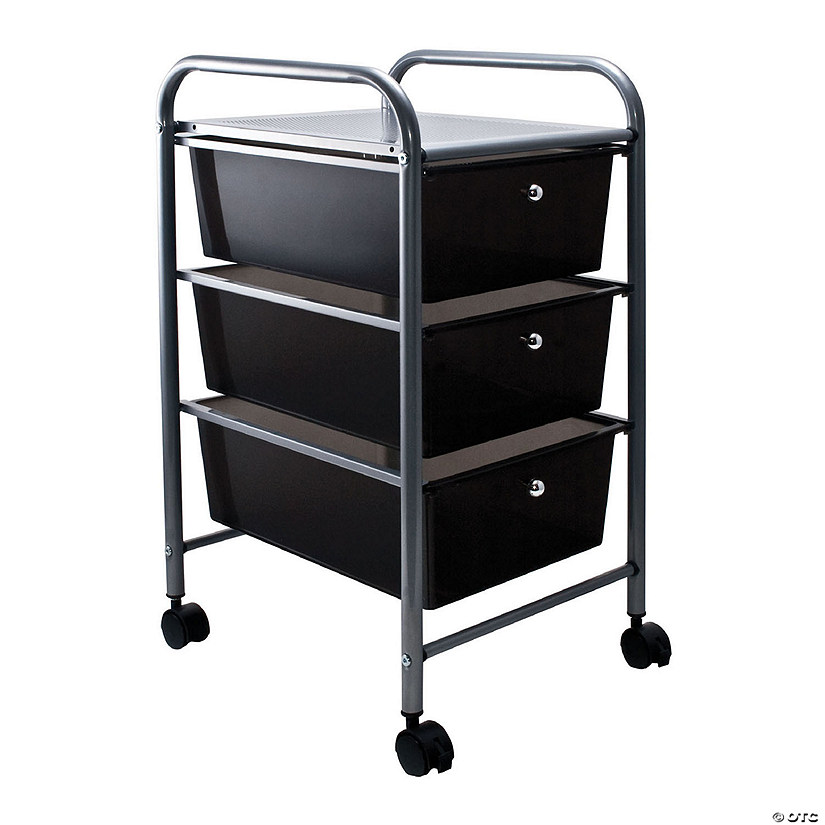 Advantus 3-Drawer Rolling Cart, Smoke Image