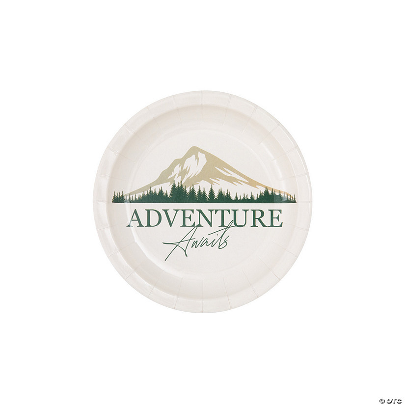 Adventure Awaits Party Paper Dessert Plate 8 Ct 