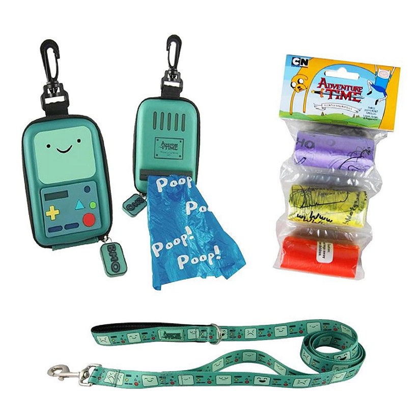 Adventure Time BMO Pet Gift Set with Dog Leash, Waste Bag Dispenser, & Waste Bag Image