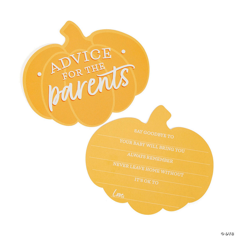 Advice for the Parents Pumpkin Baby Shower Game Image
