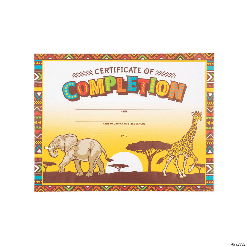 African Safari VBS Certificates of Completion - Discontinued