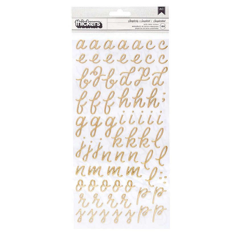 Again &amp; Again Thickers Stickers 5.5"X11" 145/Pkg-Simplicity Alpha/Puffy Image