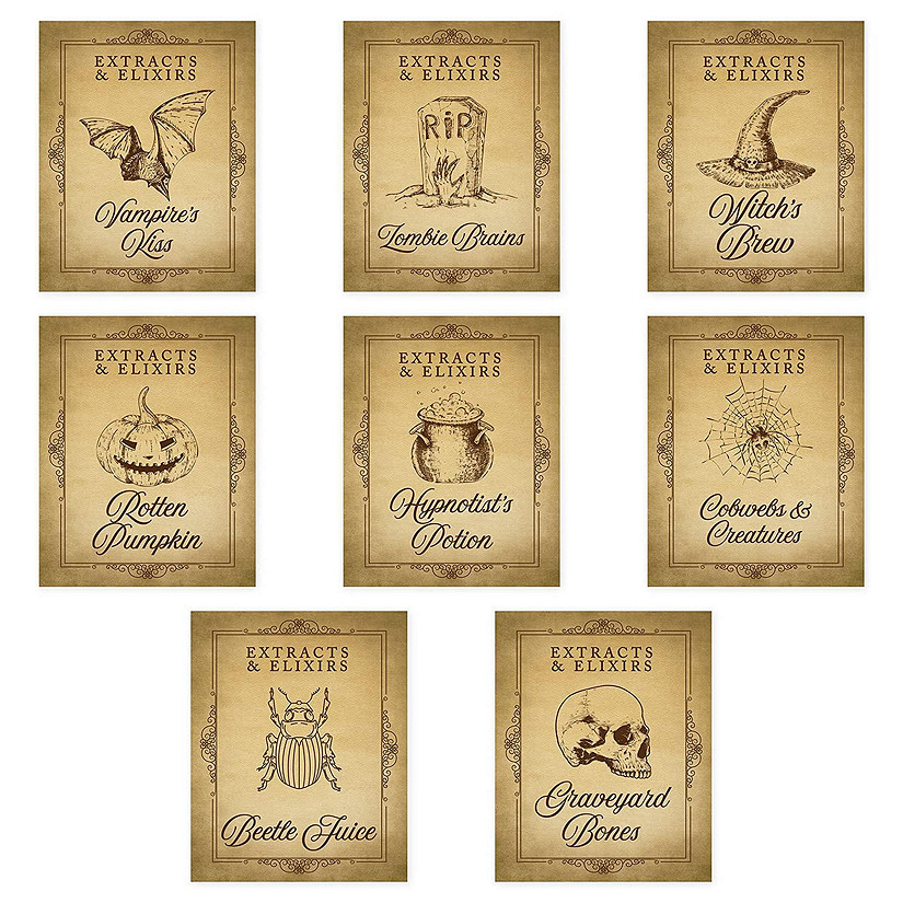 Aged Halloween Labels 5x4in 16pk Image