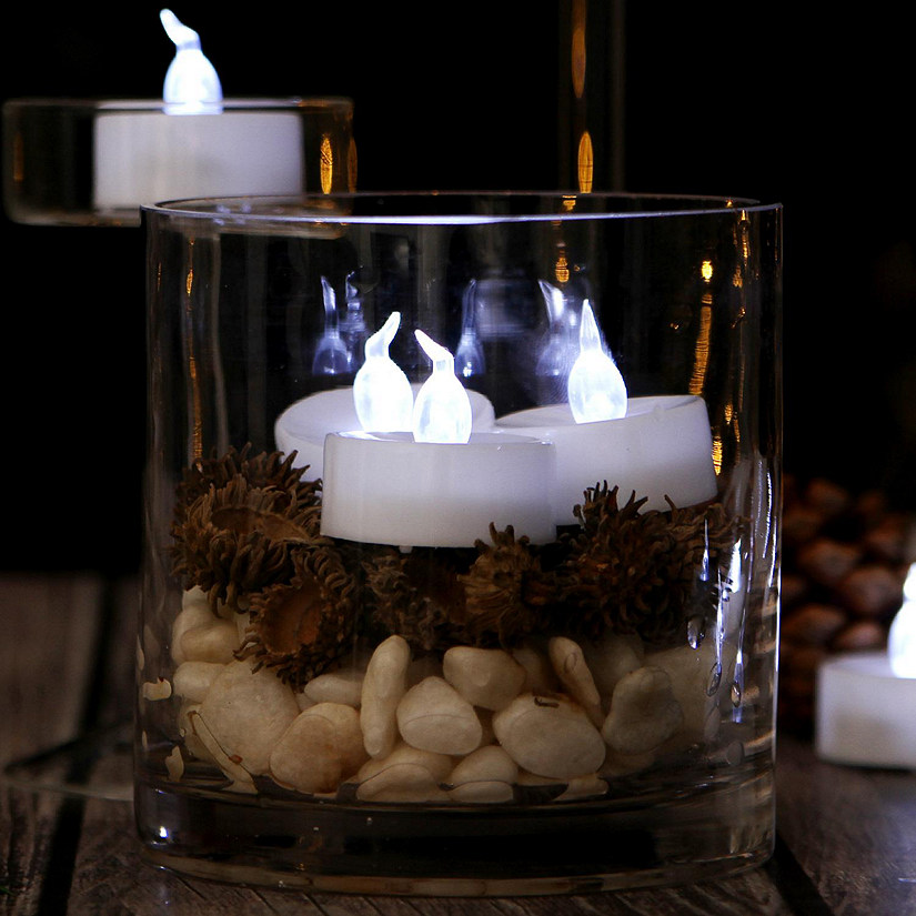 AGPtek 100pcs Cool White Flickering LED Candle Tea Lights Image