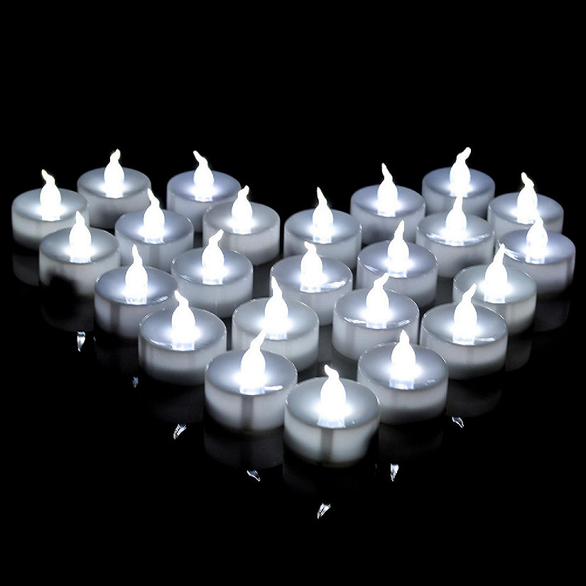 AGPtek 24pcs LED Tealight Candles with Timer Flamless Cool White Image