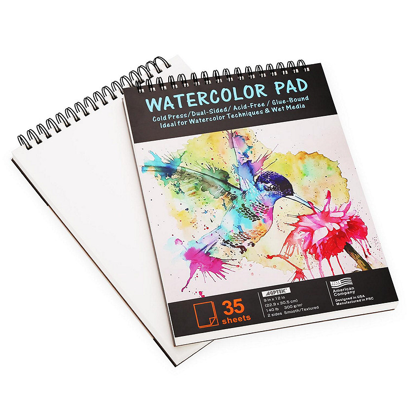AGPtEk A4 Watercolor Paper Pad 2 Pack for Watercolor Painting and Wet Media Image
