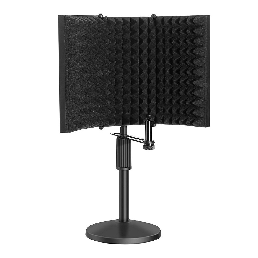 AGPtEK Compact Microphone Isolation Shield with Desk Mic Stand