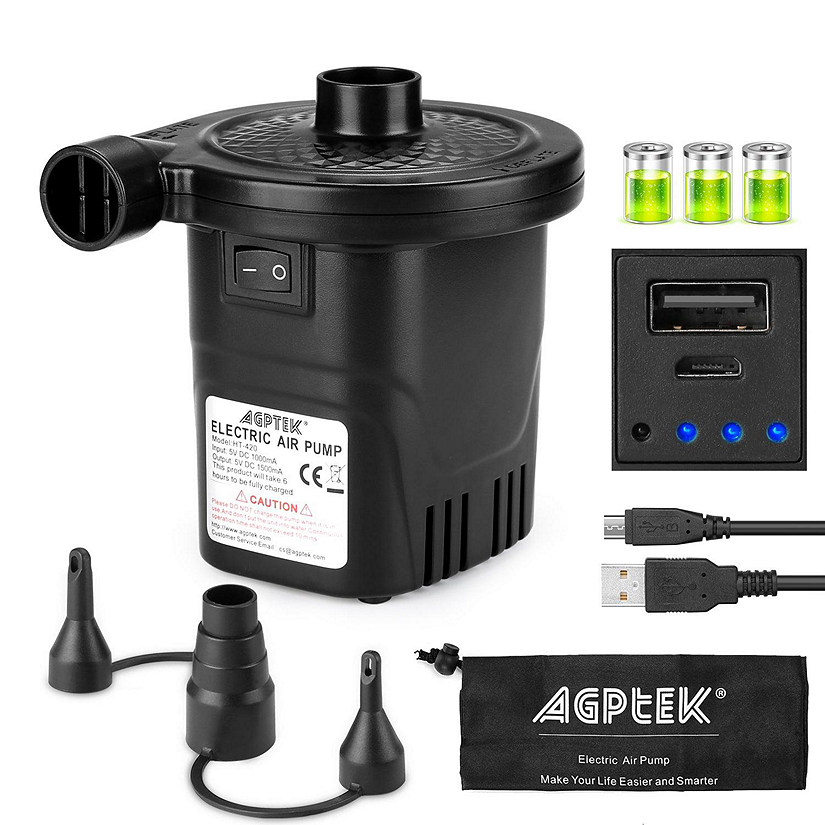 AGPtek Rechargeable Electric Air Pump for Inflatables Air Mattresses