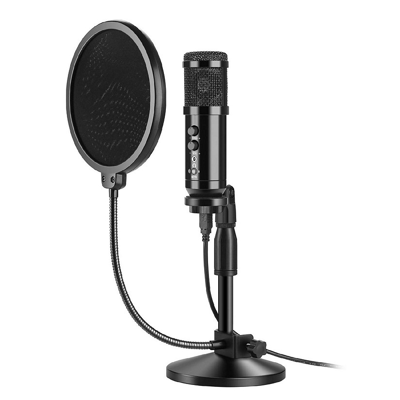 AGPtEK USB Microphone Kit 192KHz/24Bit USB Condenser Podcast Streaming Microphone with Table Mic Stand Image