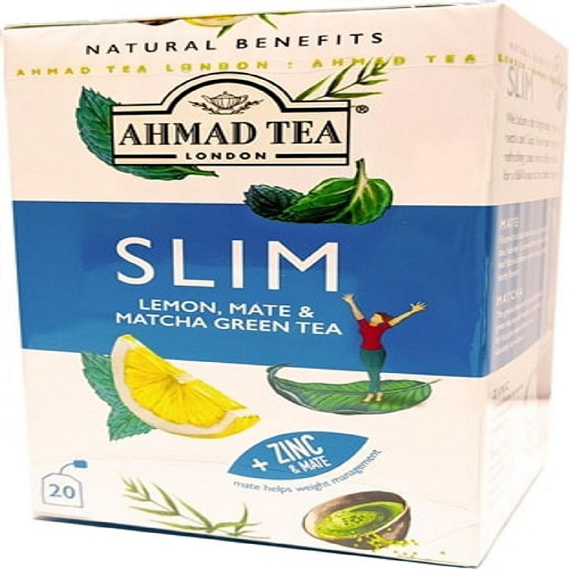 Ahmad Slim Lemon Mate And Matcha Green Tea 20 Foil Wrapped Tea Bags Oriental Trading 7371