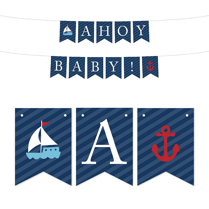 Ahoy Baby Nautical Banner 5ft Image