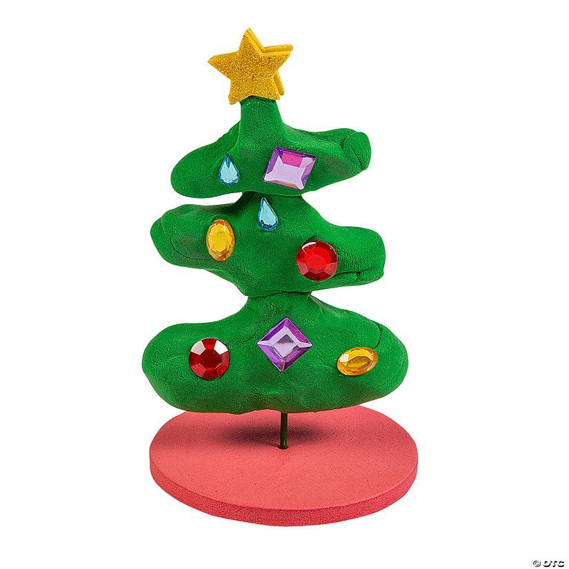 Air Dry Clay Christmas Tree Craft Kit - Makes 12 Image