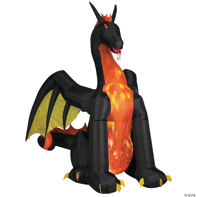 Airblown LightUp Dragon With Fire Halloween Decoration Discontinued