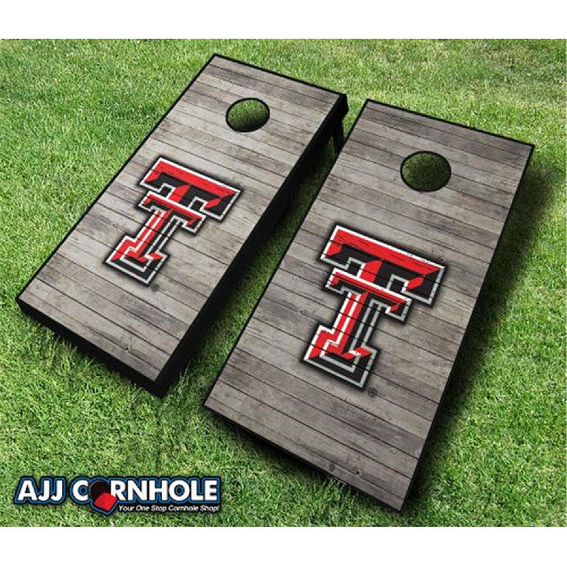 AJJCornhole 110-TexasTechDistressed Texas Tech Red Raiders Distressed Theme Cornhole Set with Bags - 8 x 24 x 48 in. Image