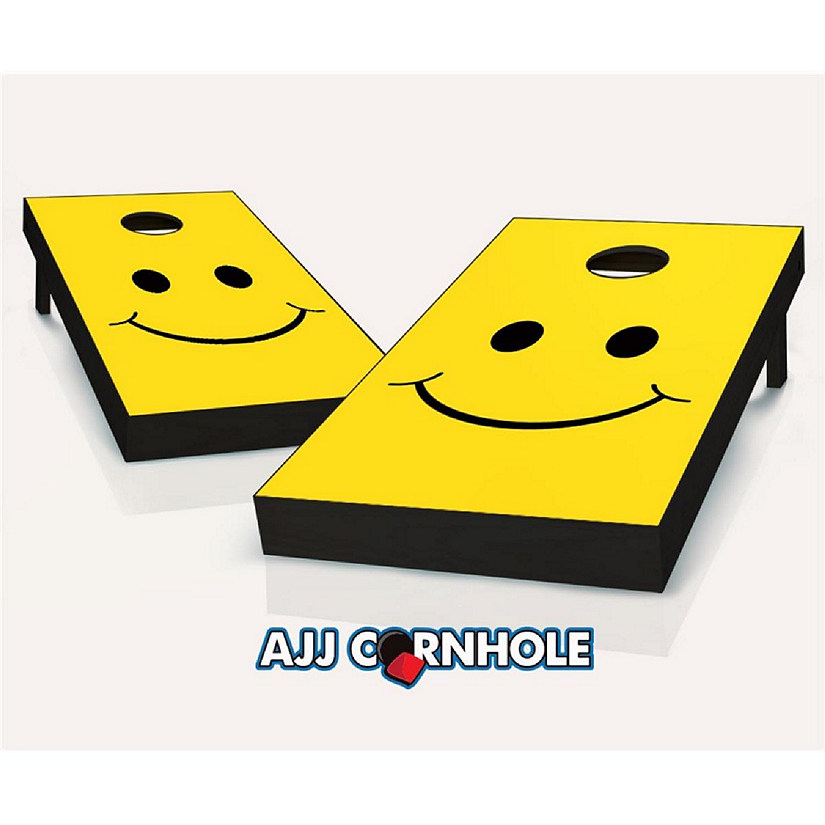 AJJCornhole  Smiley Theme Cornhole Set with Bags - 8 x 24 x 48 in. Image