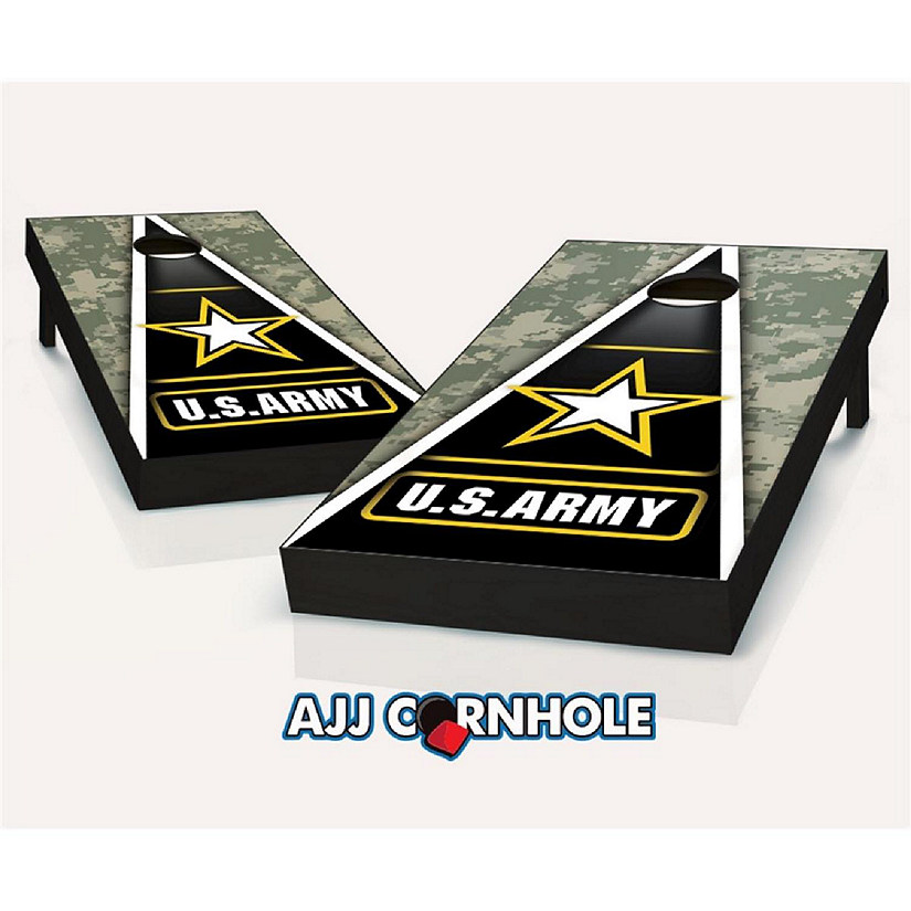 AJJCornhole  US Army Theme Cornhole Theme Cornhole Set with Bags - 8 x 24 x 48 in. Image