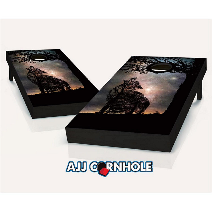 AJJCornhole  Wolf Woods Theme Cornhole Set with Bags - 8 x 24 x 48 in. Image