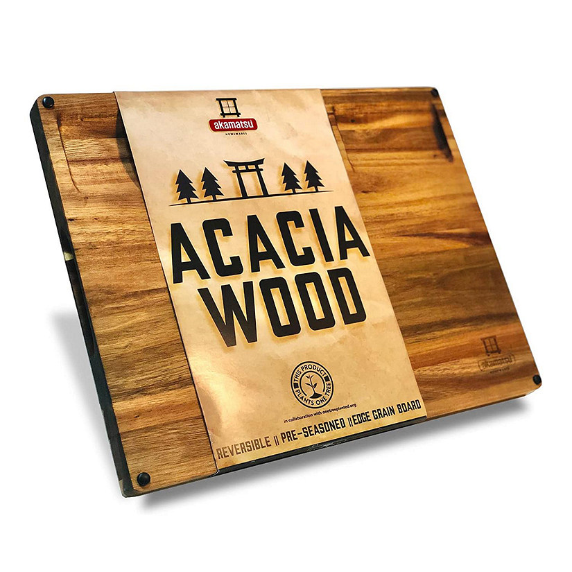 3pc Acacia Wood Cutting Board Set with Handles - for Chopping, Prepping,  Serving, and Charcuterie