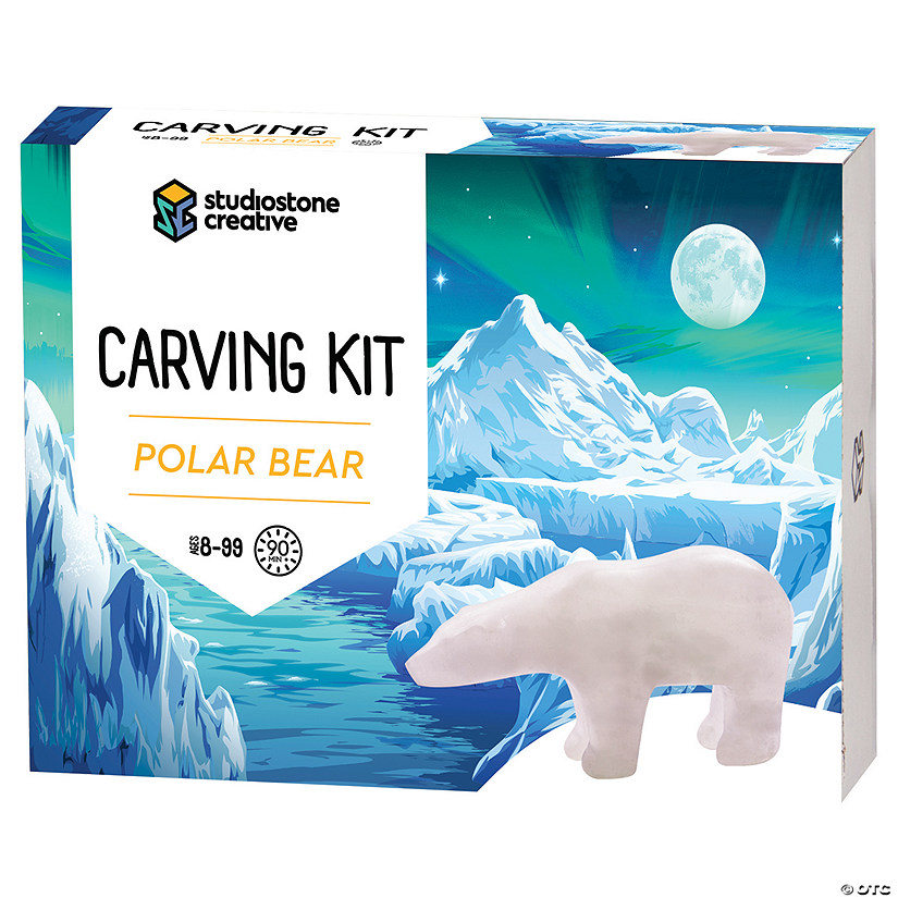 Alabaster Stone Carving Kit: Polar Bear Image