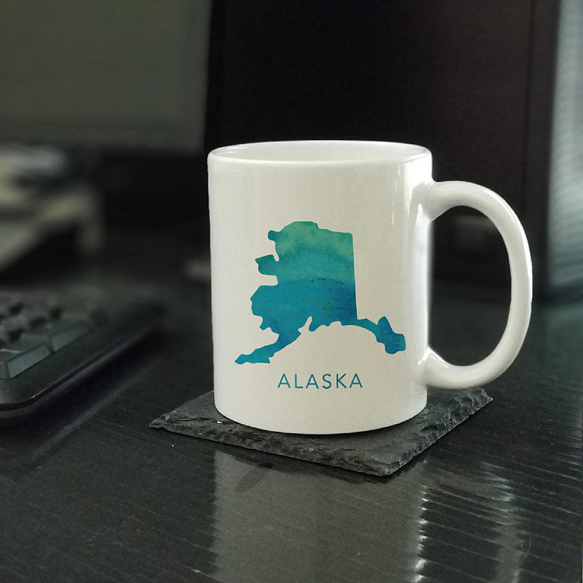 Alaska Aqua Blue Watercolor Ceramic Mug Image