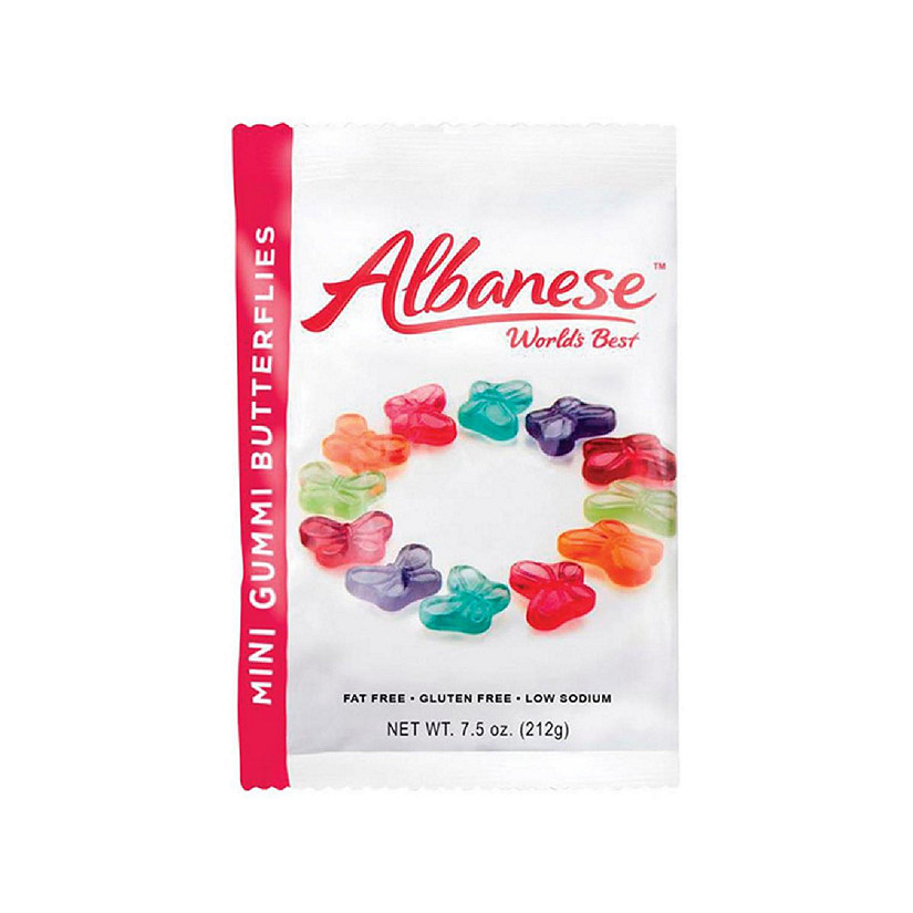 Albanese 9437203 7.5 oz Mini Butterflies Assorted Fruit Flavors Gummi Candy - pack of 12 Image