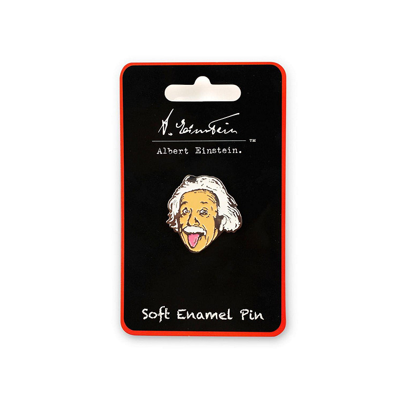 Albert Einstein Tongue Out Enamel Pin  Official Einstein Collectible Poster Pin Image