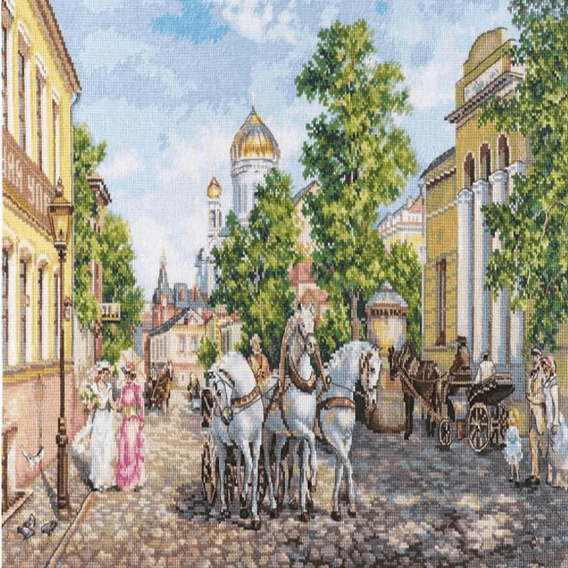 Alisa - Three horses. The Temple of Christ  3-31 Counted Cross-Stitch Kit Image
