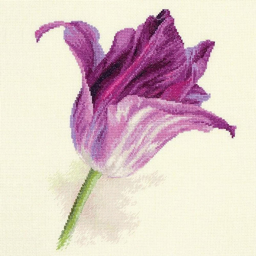 Alisa - Tulips. Lilac Velvet 2-44 Counted Cross-Stitch Kit Image