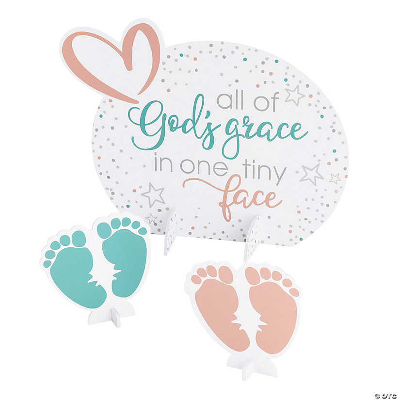 All of God&#8217;s Grace Baby Shower Centerpiece Set - 3 Pc. Image