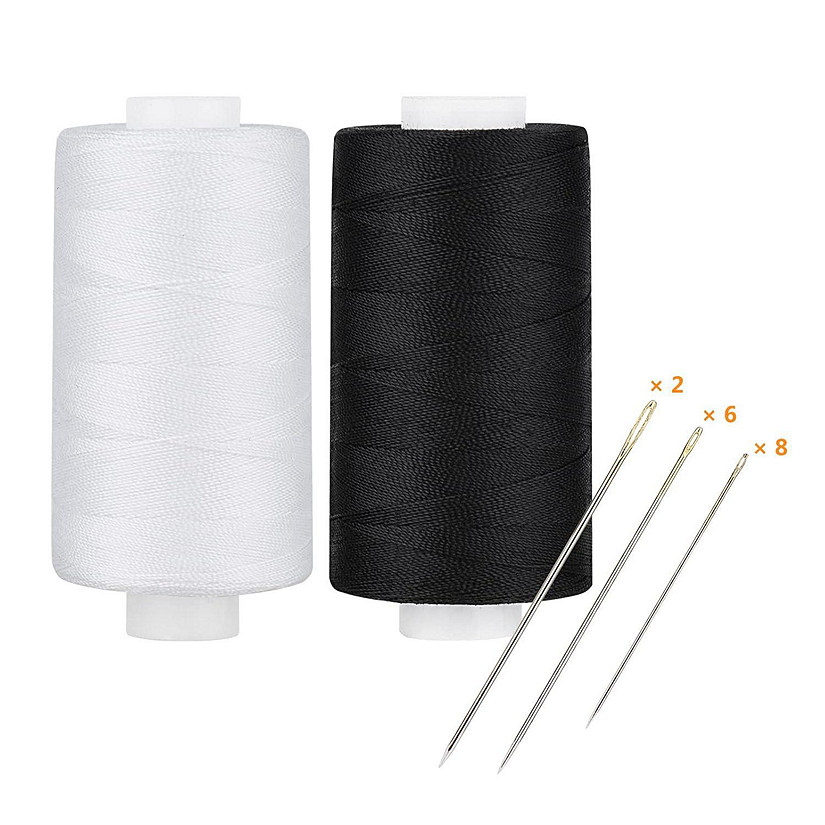 All-Purpose Polyester Thread, 400 Yards Each, Includes 1 Black Spool &amp; 1 White Spool Image