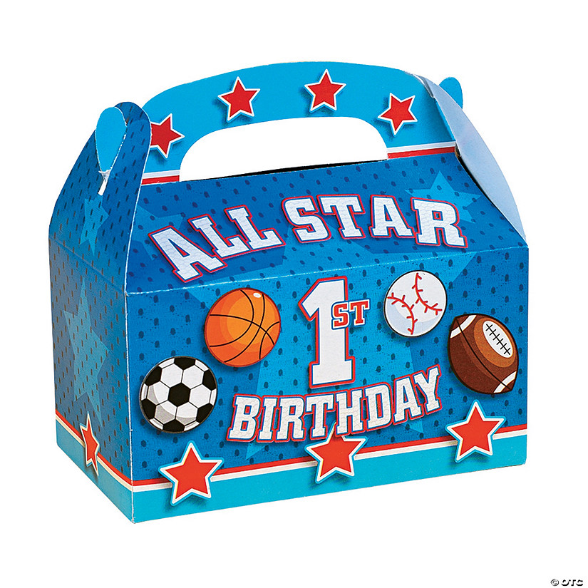&#8220;All Star 1st Birthday&#8221; Favor Boxes - 12 Pc. Image