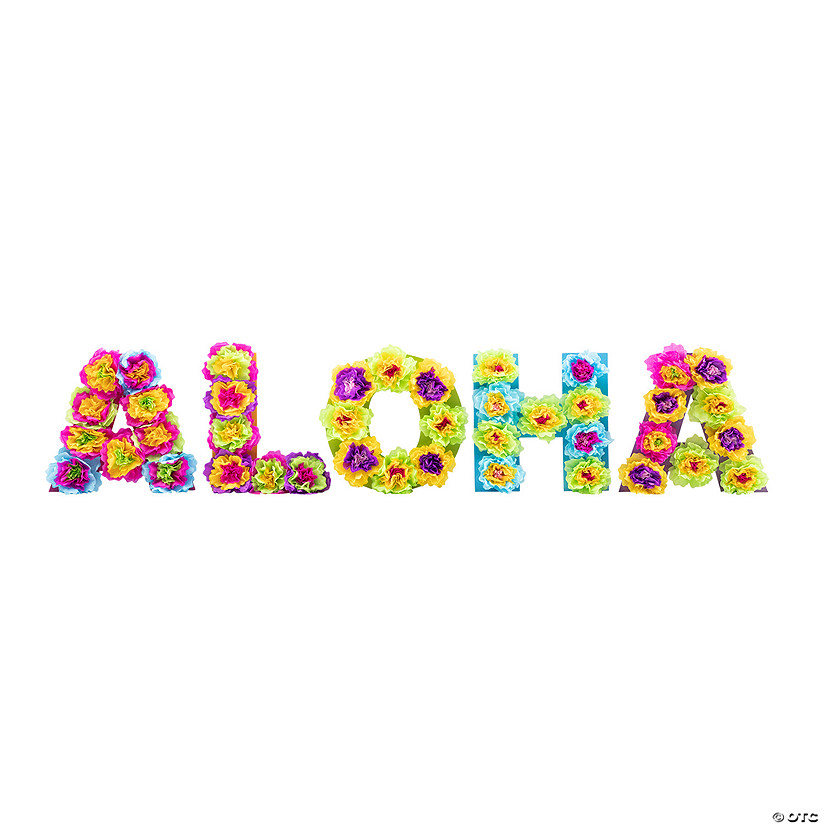 Aloha Flower Wall Decoration - 5 Pc. Image