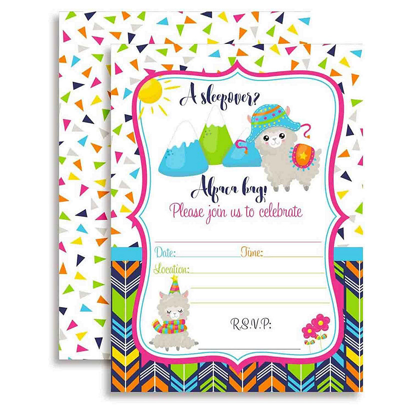 Alpaca Sleepover Invitations 40pc. by AmandaCreation Image