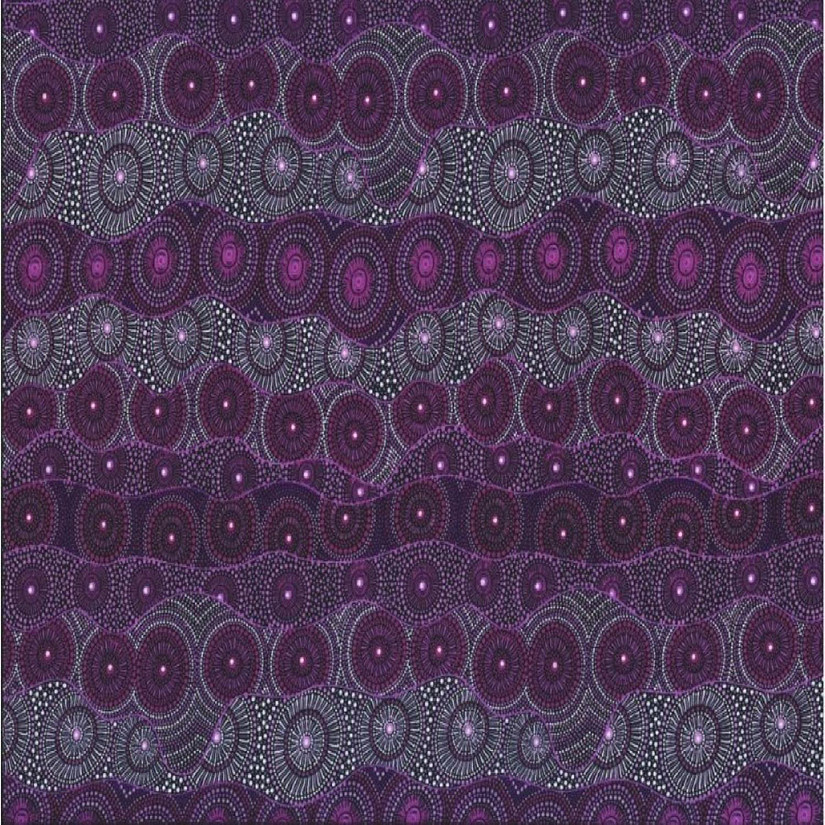 Alpara Seed Purple Authenic Australian Aboriginal Cotton Fabric MS Textiles BTY Image