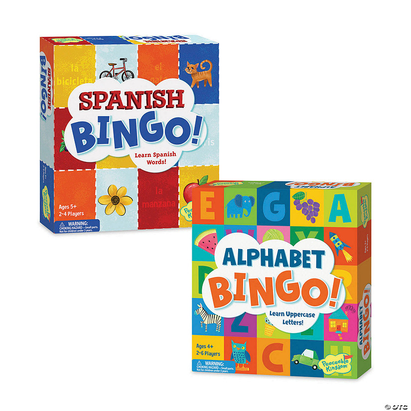 Alphabet and Spanish Bingo with FREE Stickers Image