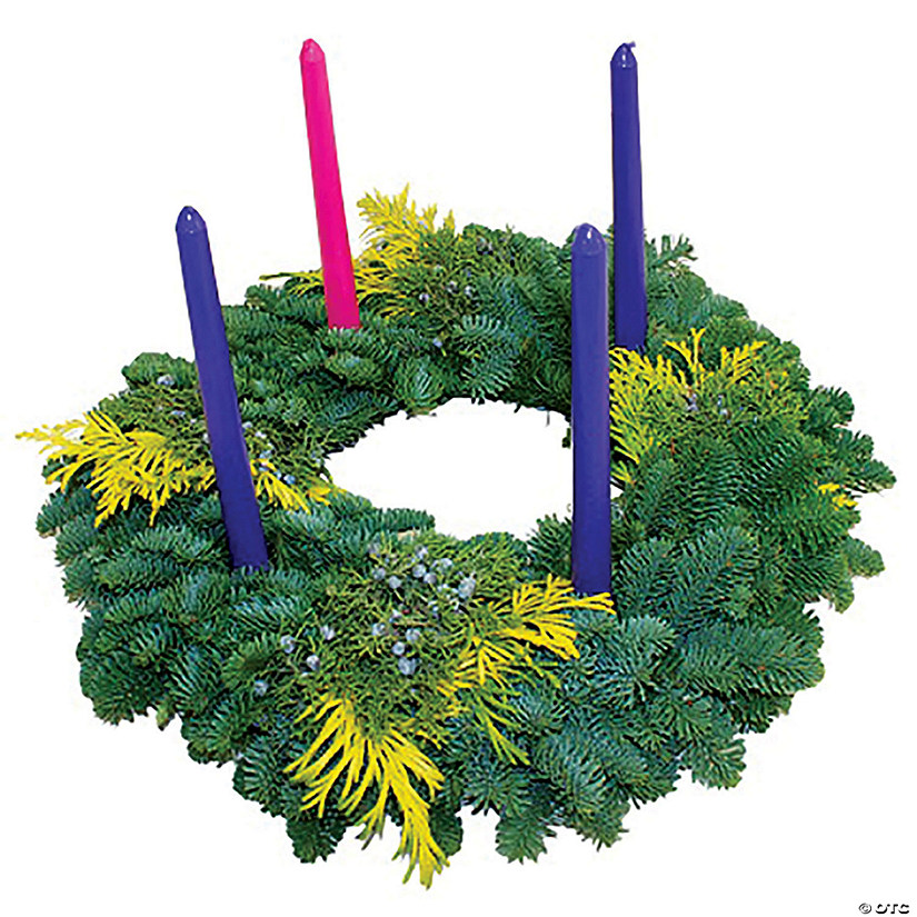 Alpine Farms 20" Fresh Advent Wreath With Candles Image